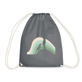 Dog trainer dog school dog training - Drawstring Bag - grey - Front