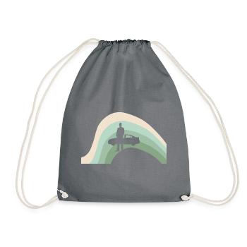 Car salesman sports car - Drawstring Bag - grey - Front