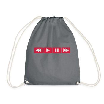 Play Button - Turnbeutel - Grau - Vorne