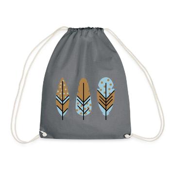 Plumes vectorielles tricolores dans les couleurs souhaitées - Sac de sport léger - gris - Devant