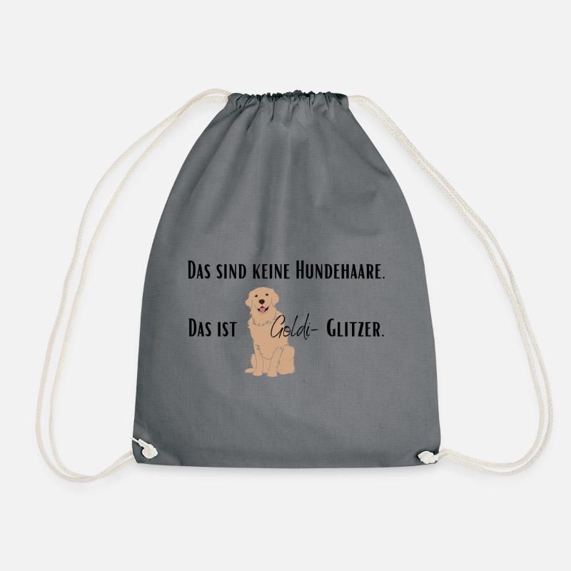 Kein Hundehaar, Goldie - Glitzer! - Turnbeutel - Grau