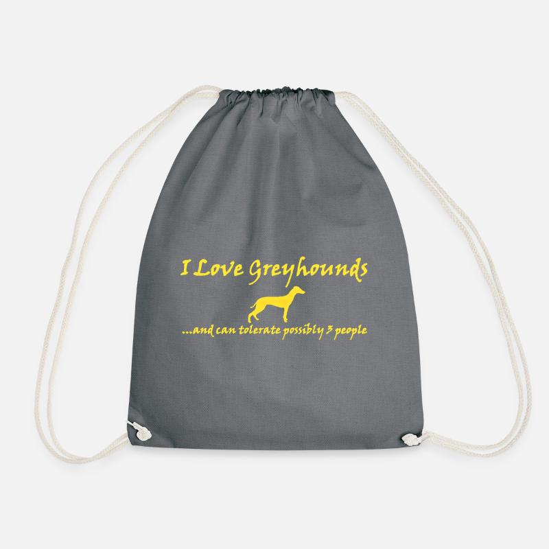 Greyhound Love - Tolerate - Drawstring Bag - grey
