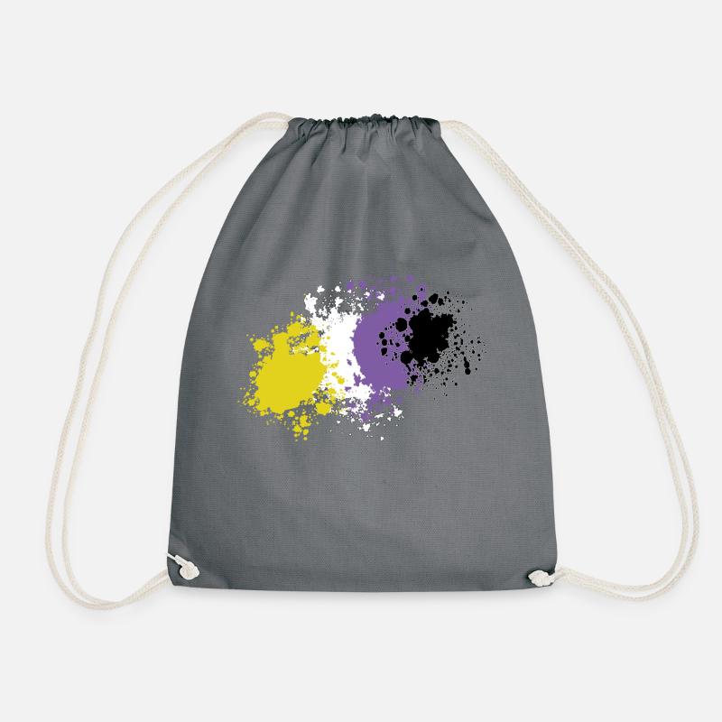 Non-binary pride blobs - Drawstring Bag - grey