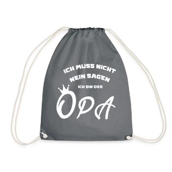 Opa Geschenk bester Opa - Turnbeutel - Grau - Vorne