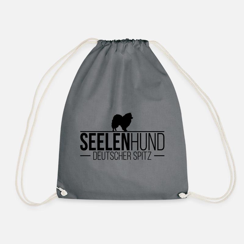 DEUTSCHER SPITZ Seelenhund Hund Hunde Spruch - Turnbeutel - Grau