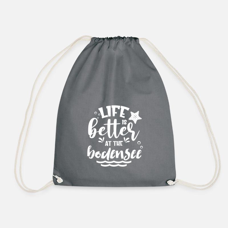 Life is better at the Bodensee - Drawstring Bag - grey