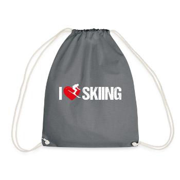 I love skiing - Turnbeutel - Grau - Vorne