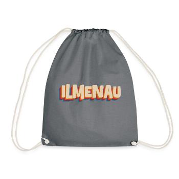 Ilmenau Retro Schriftzug - Stadt Design - Turnbeutel - Grau - Vorne