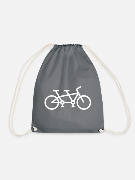 Tandem Fahrrad - Turnbeutel - Grau