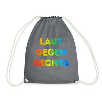 Laut gegen rechts Nr 08 - Turnbeutel - Grau - Vorne