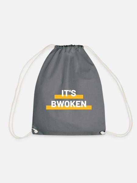 IT S BWOKEN orange - Turnbeutel - Grau