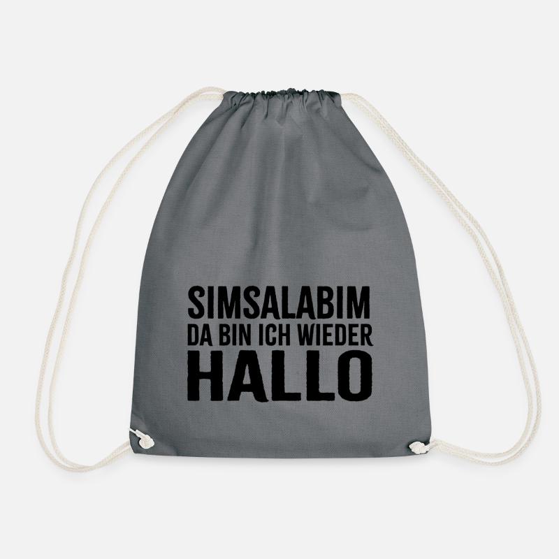 Simsalabim - Da bin ich wieder - Hallo - Turnbeutel - Grau