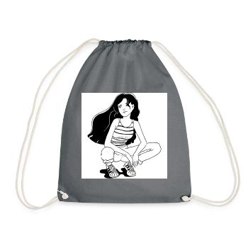 Fashion Girl - Drawstring Bag - grey - Front