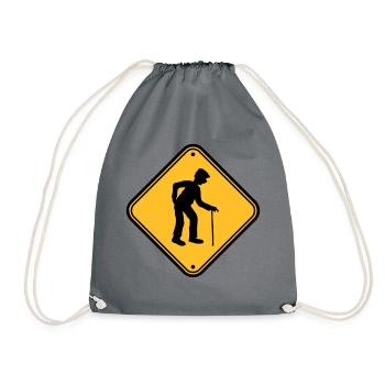 Shield attention danger danger caution note warn - Drawstring Bag - grey - Front