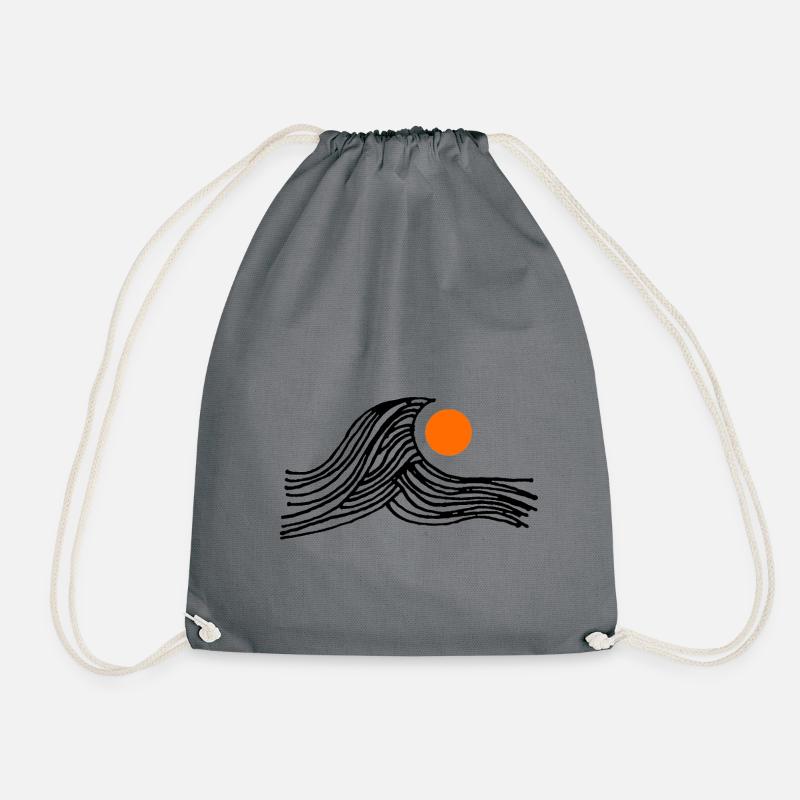 Vague avec le soleil - Sac de sport léger - gris