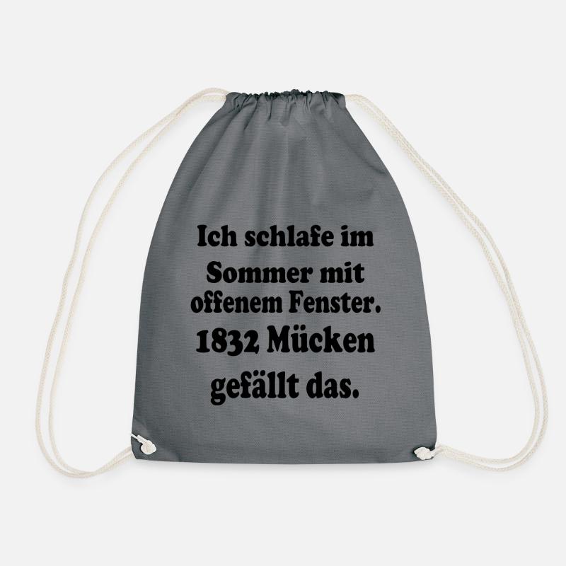 Ich schlafe im Sommer mit offenem Fenster. - Turnbeutel - Grau