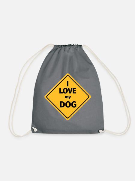 i love my dog - Turnbeutel - Grau