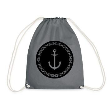 Ancre avec chaîne, mer, maritime, mer, bateau, voile - Sac de sport léger - gris - Devant