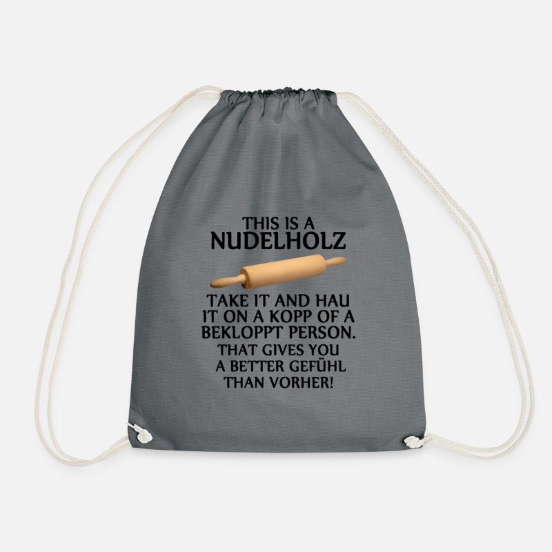 rolling pin - Drawstring Bag - grey