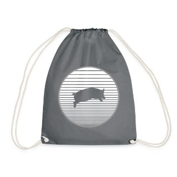 porc - Sac de sport léger - gris - Devant