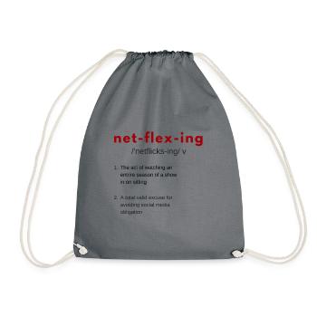 Netf-lix-ing, vidéos en continu toute la journée - Sac de sport léger - gris - Devant