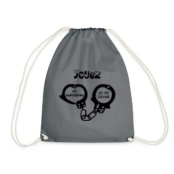 JOUEZ AU GENDARME ET AU LOVER ! - Jeux de Mots - Sac de sport léger - gris - Devant