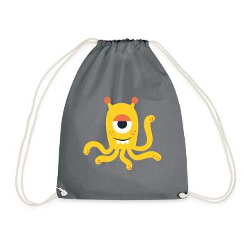 Oktopus - Turnbeutel - Grau - Vorne