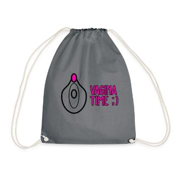 Vagina pussy pussy sex part pussy - Drawstring Bag - grey - Front