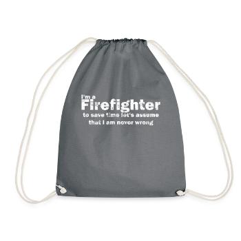 Les pompiers drôles de phrases - Sac de sport léger - gris - Devant