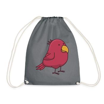 Bird parrot cute gift parrot animal birds - Drawstring Bag - grey - Front