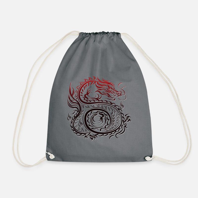 Drache - Turnbeutel - Grau
