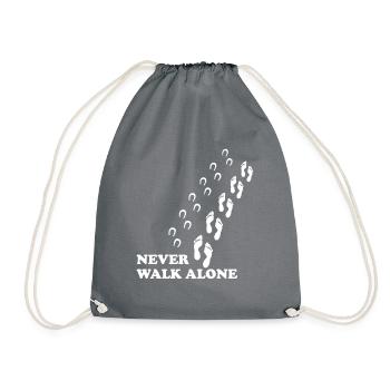 Ne marchez jamais seul cheval cheval cadeau drôle - Sac de sport léger - gris - Devant