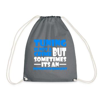 Tuning is not a Crime Auto Geschenk Spruch - Turnbeutel - Grau - Vorne