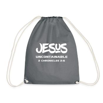 Christian Design Jesus, Uncontainable 2 - Turnbeutel - Grau - Vorne