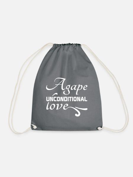 Christian Design Agape, bedingungslose Liebe - Turnbeutel - Grau