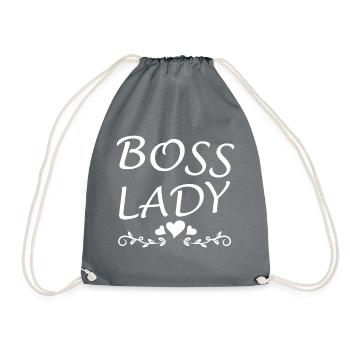 Boss Queen Gift Women Girls Lady - Drawstring Bag - grey - Front