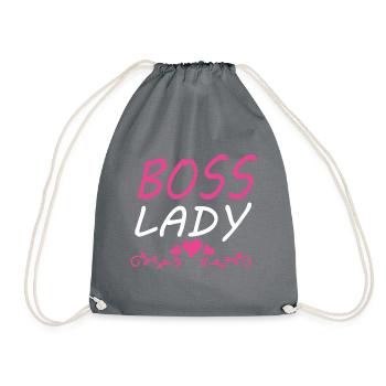 Boss Queen Gift Women Girls Lady - Drawstring Bag - grey - Front