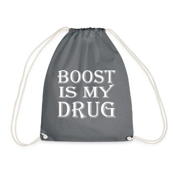 Boost is my Drug Auto Tuning Leidenschaft Geschenk - Turnbeutel - Grau - Vorne