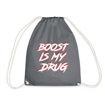 Boost is my Drug Auto Tuning Leidenschaft Geschenk - Turnbeutel - Grau - Vorne