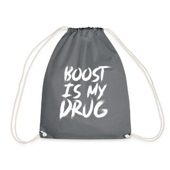 Boost is my Drug Auto Tuning Leidenschaft Geschenk - Turnbeutel - Grau - Vorne