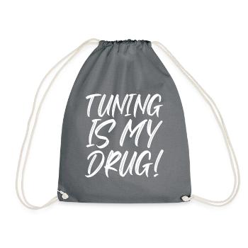 Tuning is my Drug Auto Turbo Passion Gift - Drawstring Bag - grey - Front