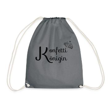 Konfetti Königin - Turnbeutel - Grau - Vorne