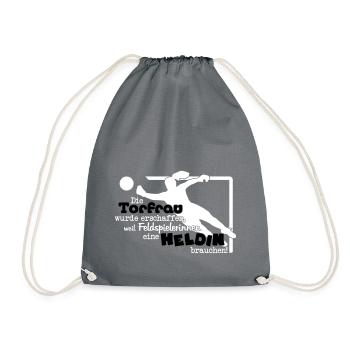 Goalkeeper - heroine of the football field - Drawstring Bag - grey - Front