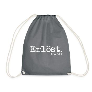 Redeemed - Rom. 3:24 - Drawstring Bag - grey - Front