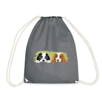 Saint Bernard et Cocker Spaniel sont les meilleurs amis - Sac de sport léger - gris - Devant