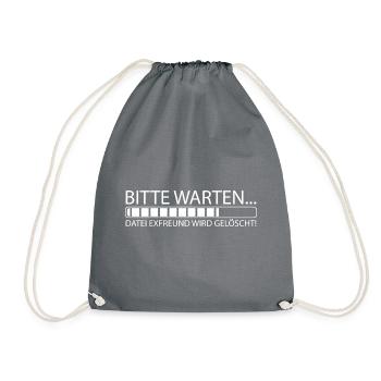 Bitte warten Datei Exfreund wird gelöscht - Turnbeutel - Grau - Vorne