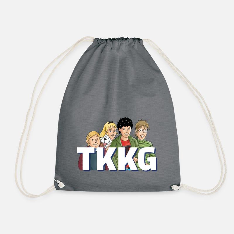 TKKG Logo Mit Der Bande - Turnbeutel - Grau