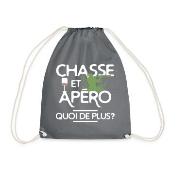 hunting and aperitif - Drawstring Bag - grey - Front