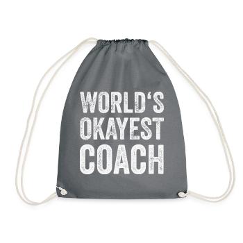 World Best Coach Trainer Teacher Team Gift - Drawstring Bag - grey - Front