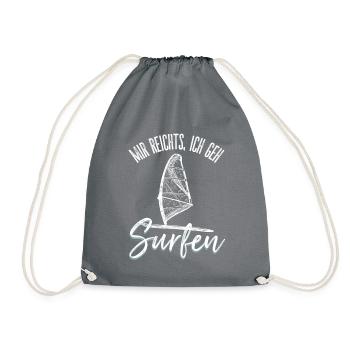 Mir reichts ich geh Surfen, Strand, Windsurfing - Turnbeutel - Grau - Vorne